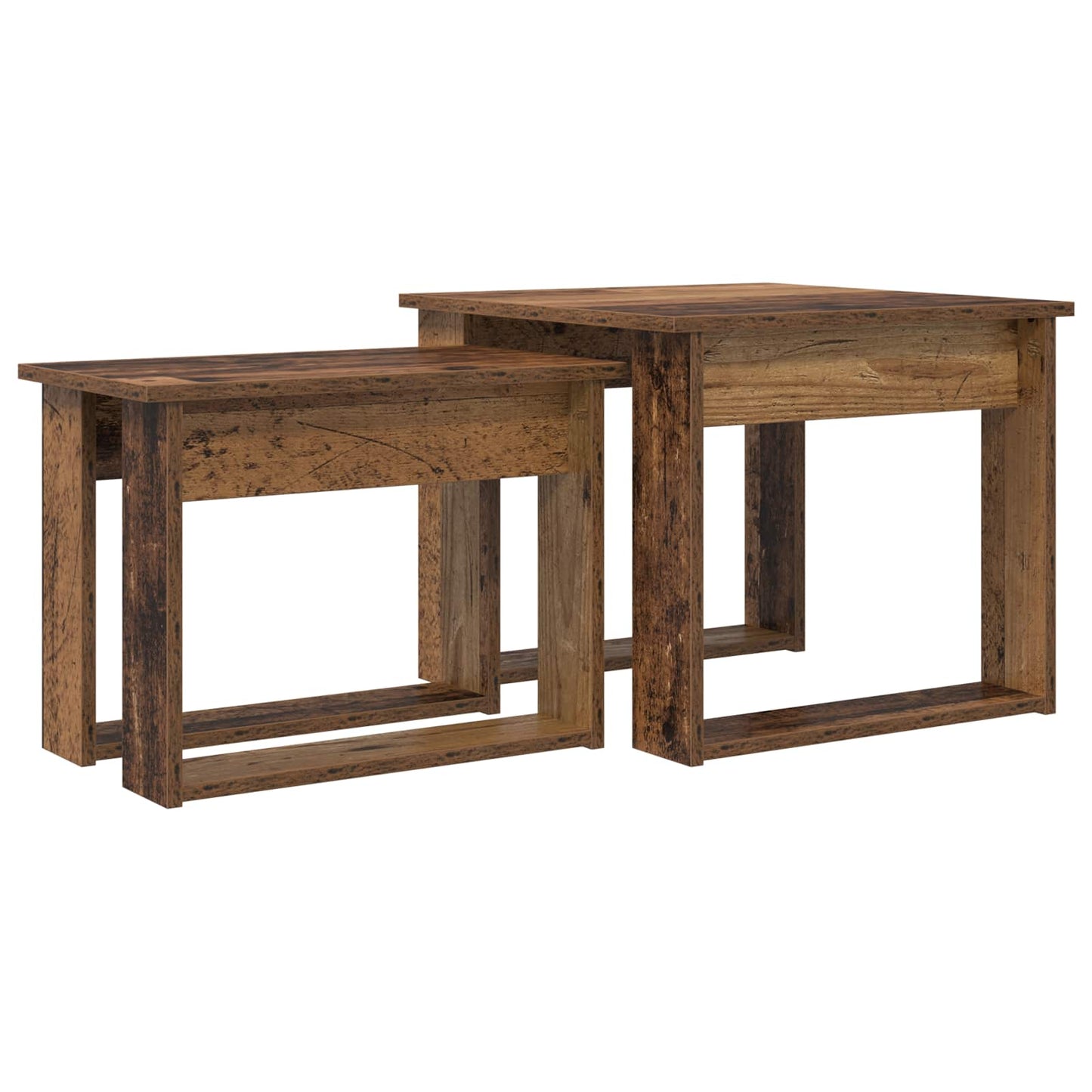 Kávasztal Szett 2 pcs Öreg fa 50 x 52 x 42 cm Szerelt Fa