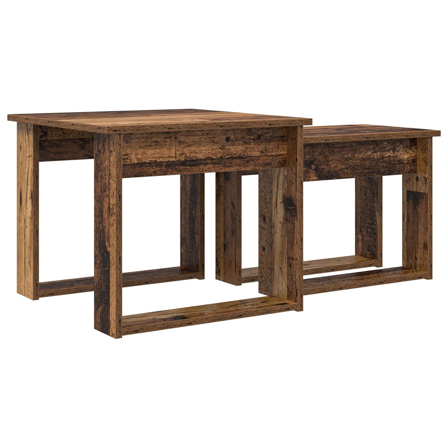 Kávasztal Szett 2 pcs Öreg fa 50 x 52 x 42 cm Szerelt Fa