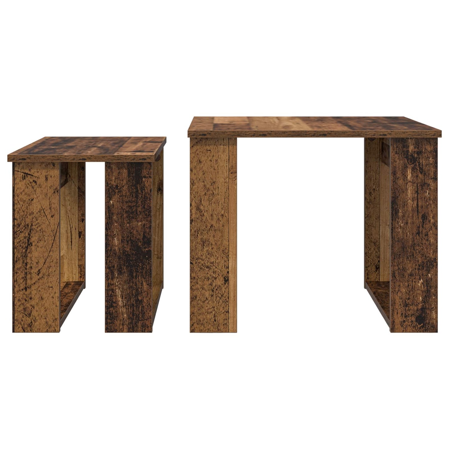 Kávasztal Szett 2 pcs Öreg fa 50 x 52 x 42 cm Szerelt Fa