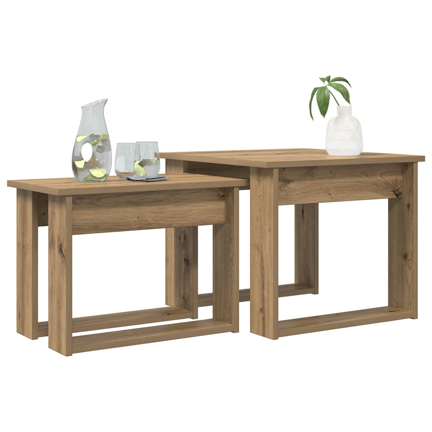 Kávasztal Szett 2 db Artisan tölgy 50 x 52 x 42 cm Szerelt Fa