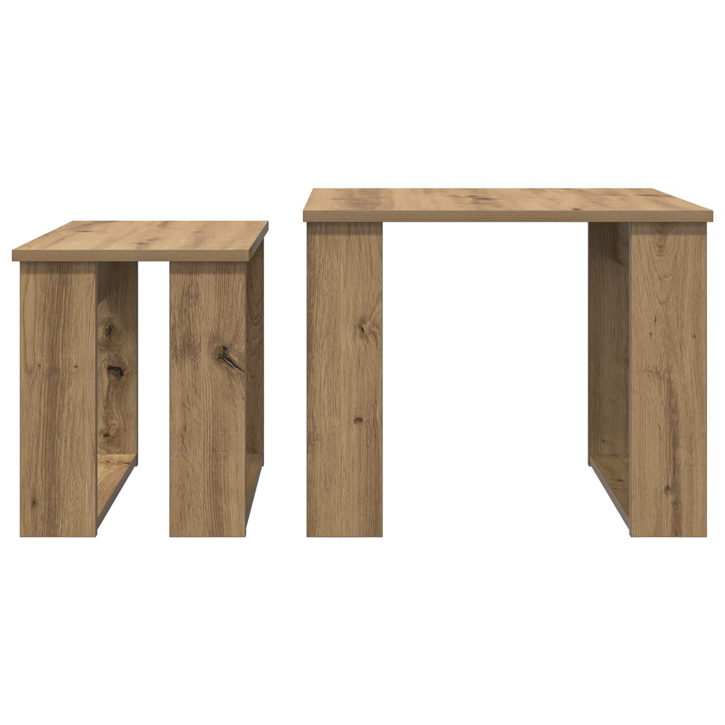 Kávasztal Szett 2 db Artisan tölgy 50 x 52 x 42 cm Szerelt Fa