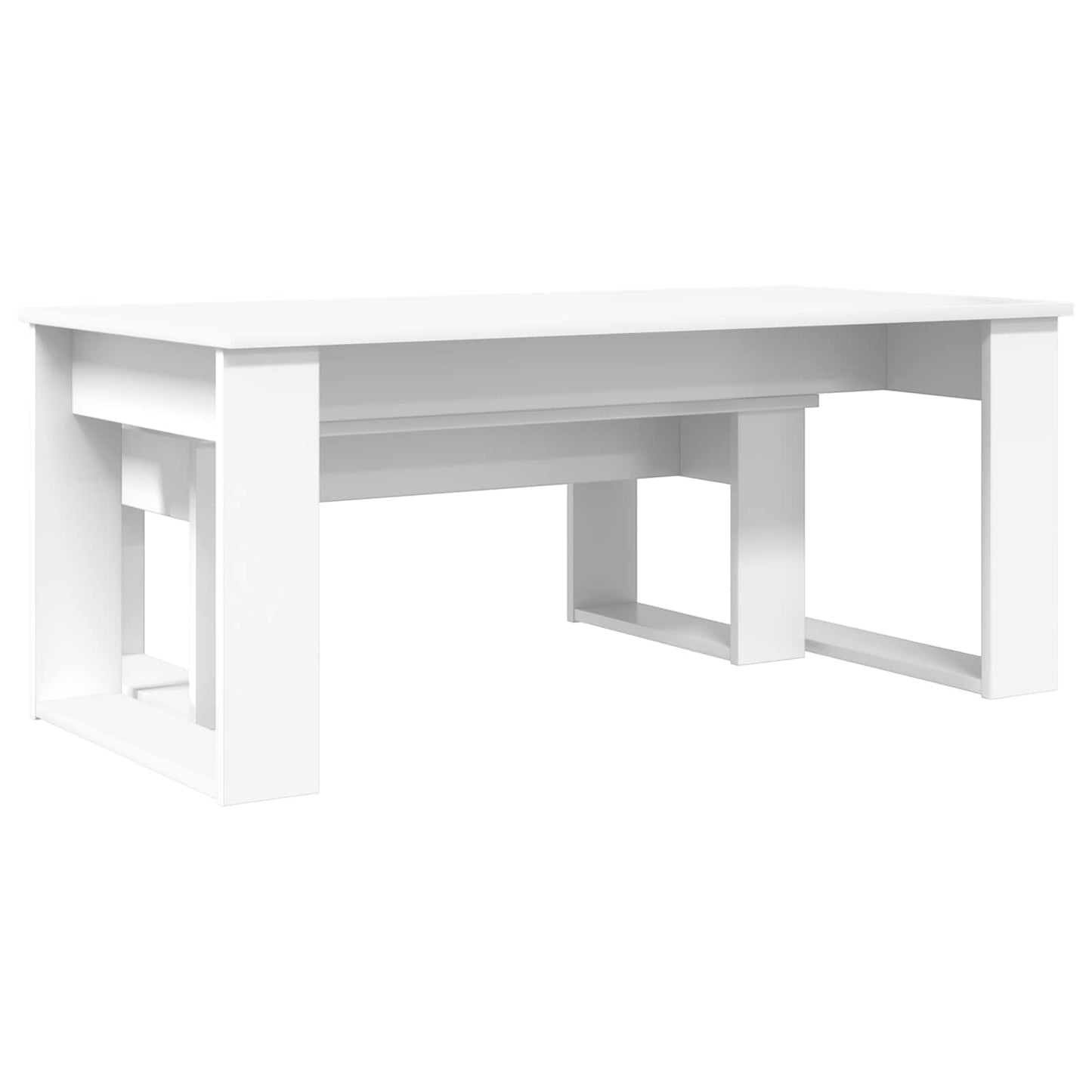 Kávasztal Szett 2 pcs Fehér 100 x 50 x 42 cm Szerelt Fa