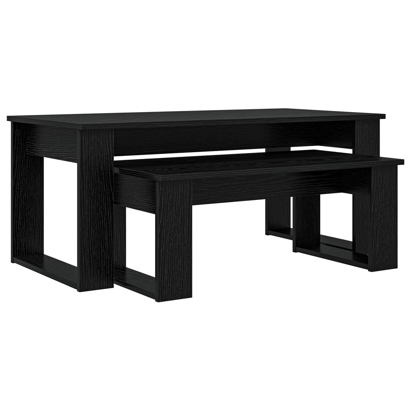 Kávasztal Szett 2 pcs Fekete tölgy 100 x 50 x 42 cm Szerelt Fa