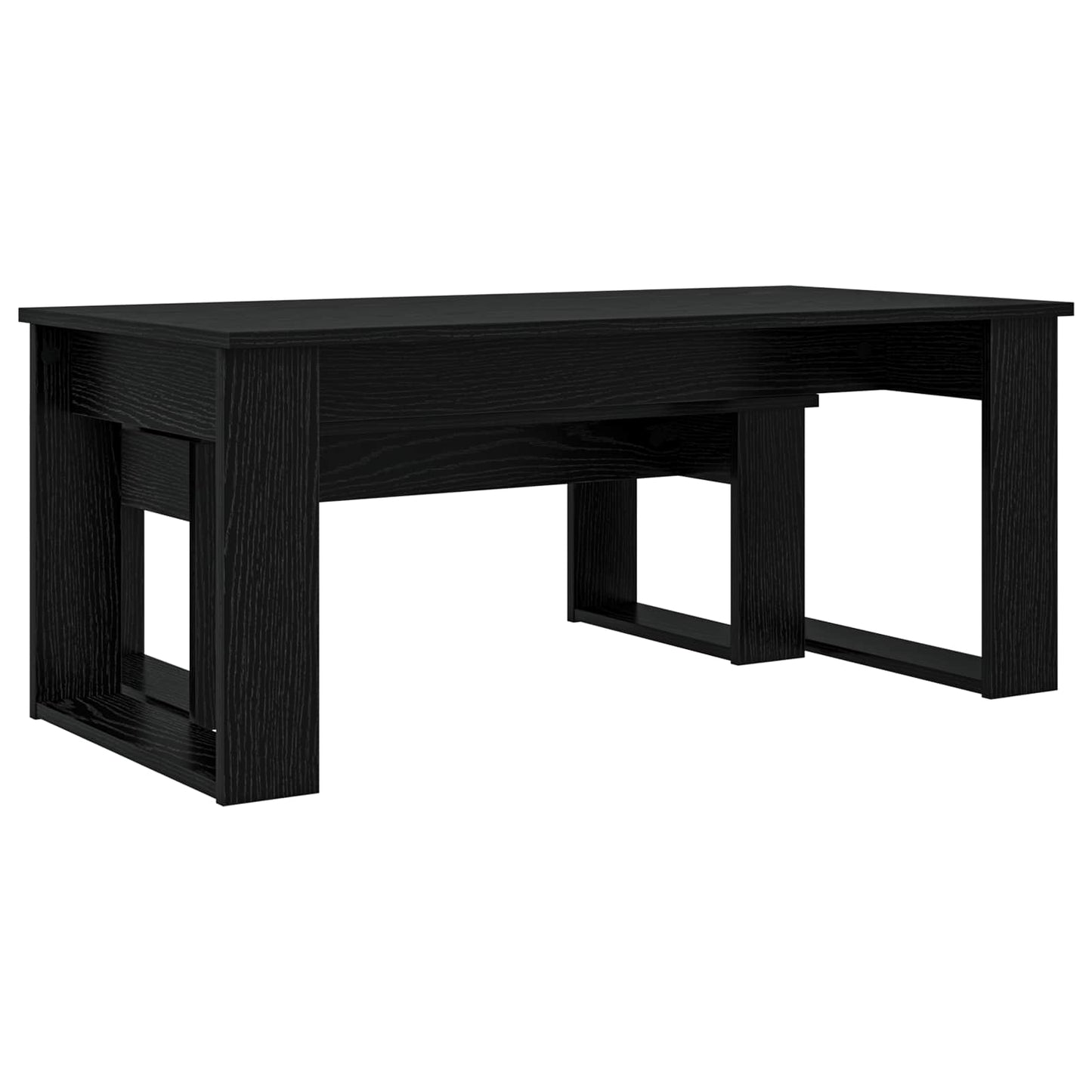 Kávasztal Szett 2 pcs Fekete tölgy 100 x 50 x 42 cm Szerelt Fa