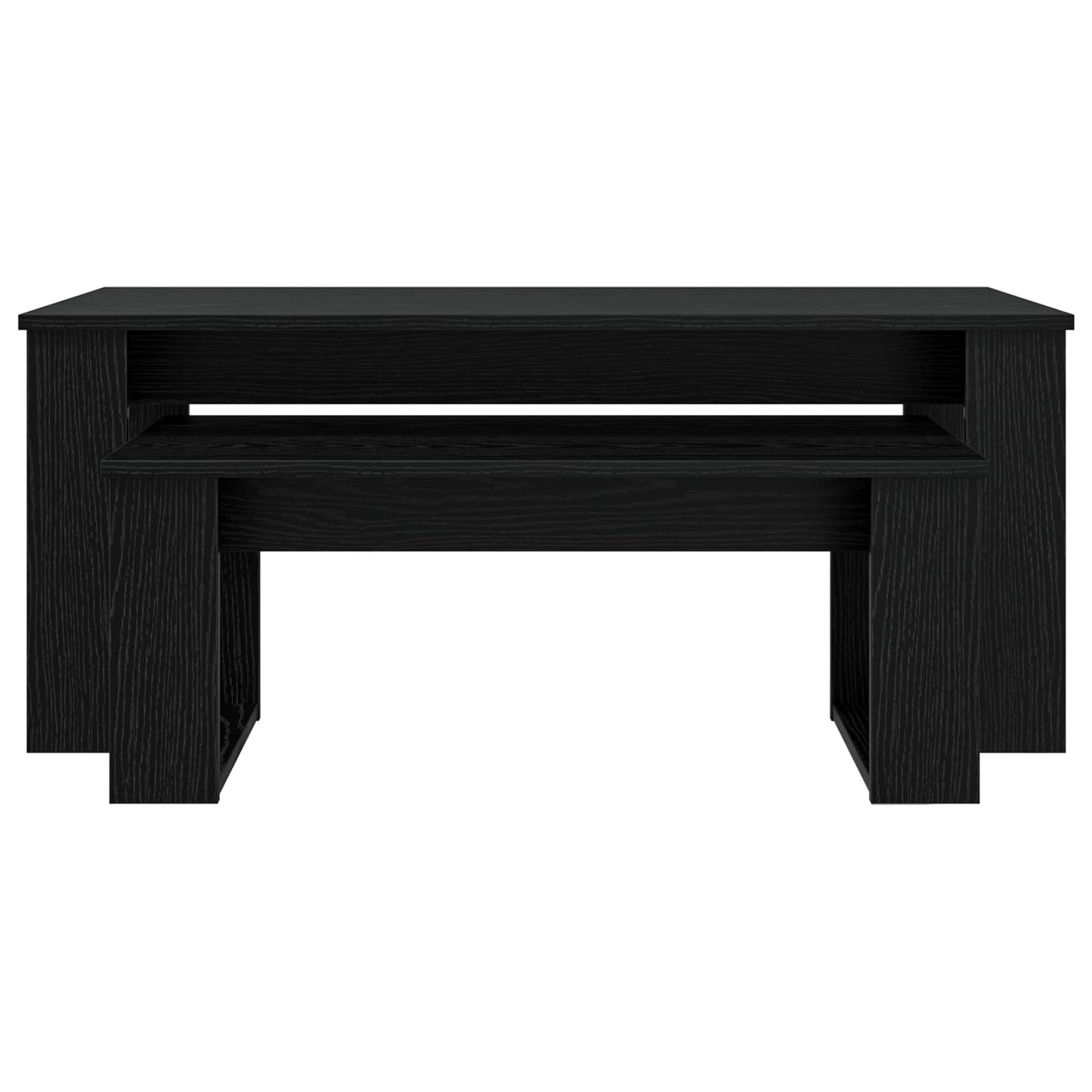 Kávasztal Szett 2 pcs Fekete tölgy 100 x 50 x 42 cm Szerelt Fa