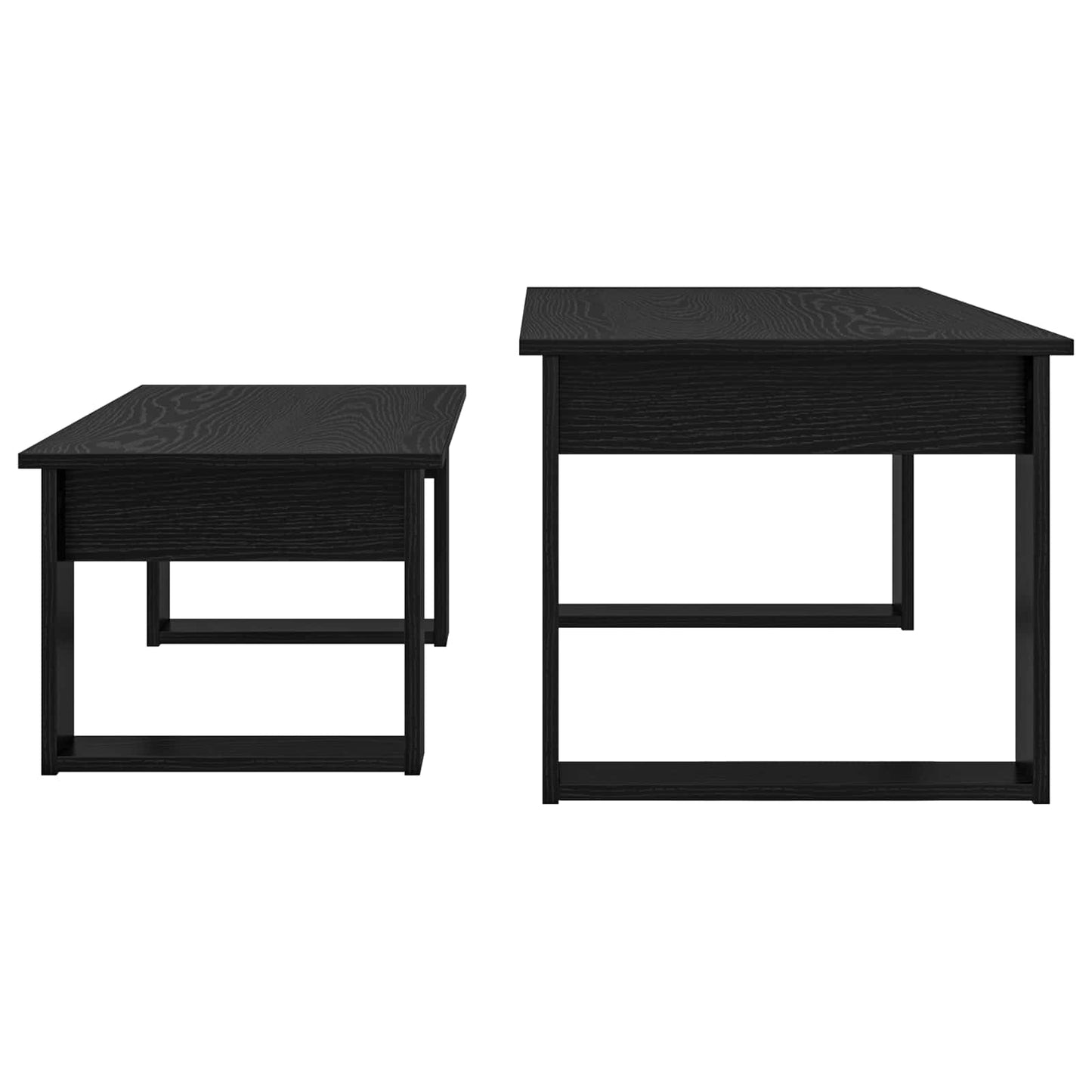 Kávasztal Szett 2 pcs Fekete tölgy 100 x 50 x 42 cm Szerelt Fa