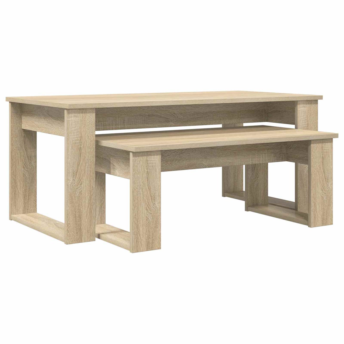 Kávasztal Szett 2 pcs Sonoma tölgy 100 x 50 x 42 cm Szerelt Fa