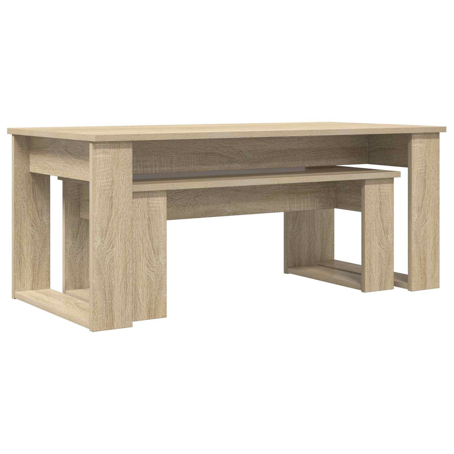 Kávasztal Szett 2 pcs Sonoma tölgy 100 x 50 x 42 cm Szerelt Fa