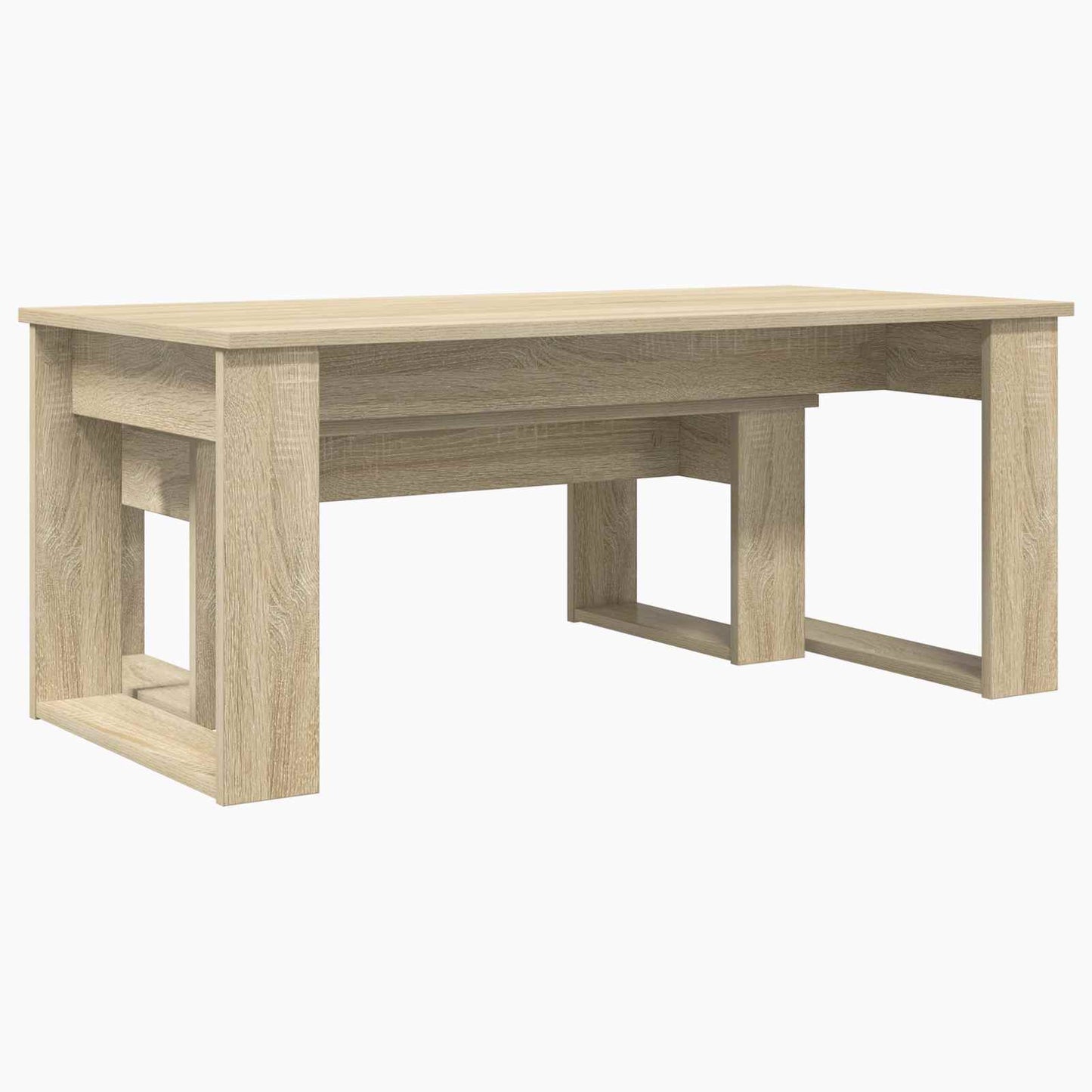 Kávasztal Szett 2 pcs Sonoma tölgy 100 x 50 x 42 cm Szerelt Fa