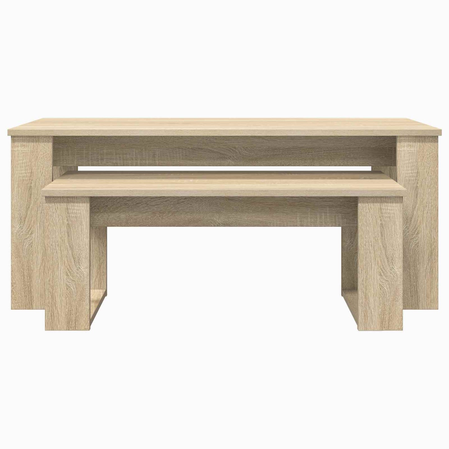 Kávasztal Szett 2 pcs Sonoma tölgy 100 x 50 x 42 cm Szerelt Fa