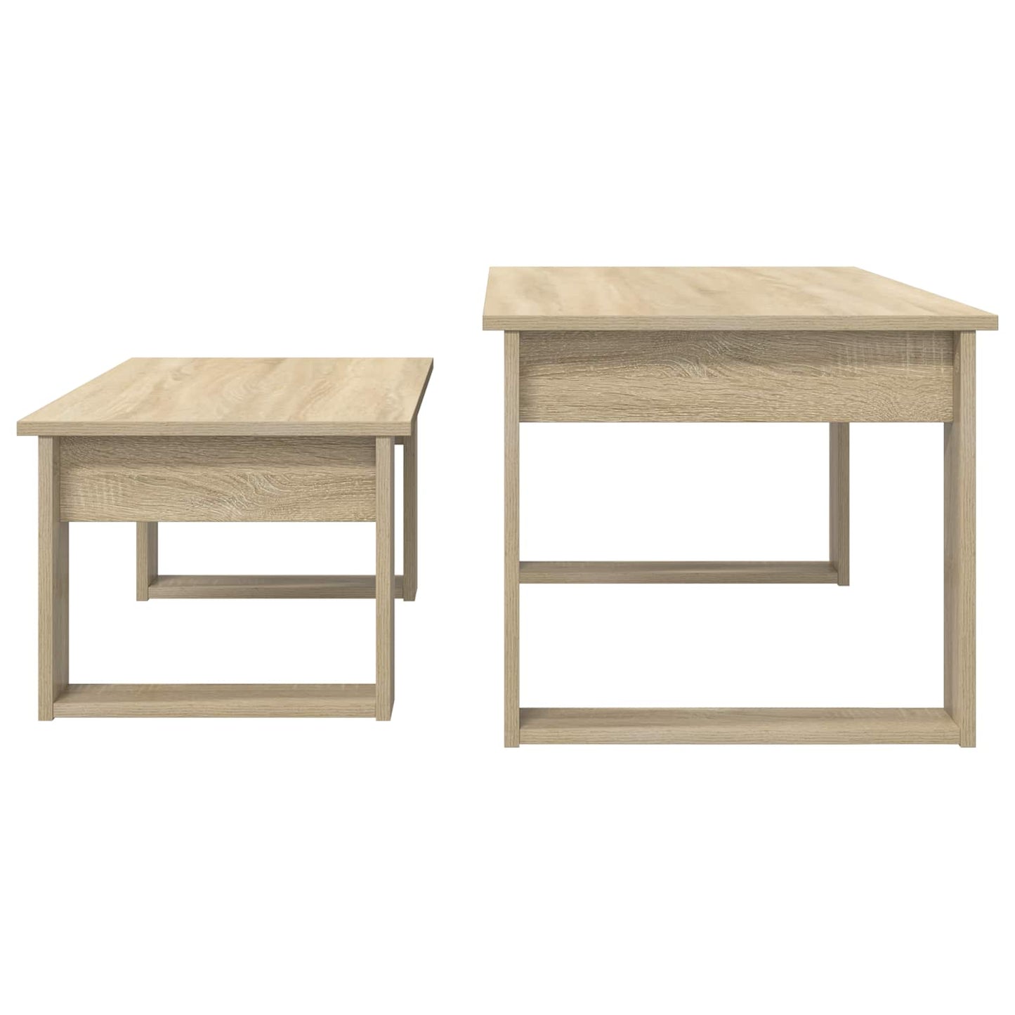 Kávasztal Szett 2 pcs Sonoma tölgy 100 x 50 x 42 cm Szerelt Fa
