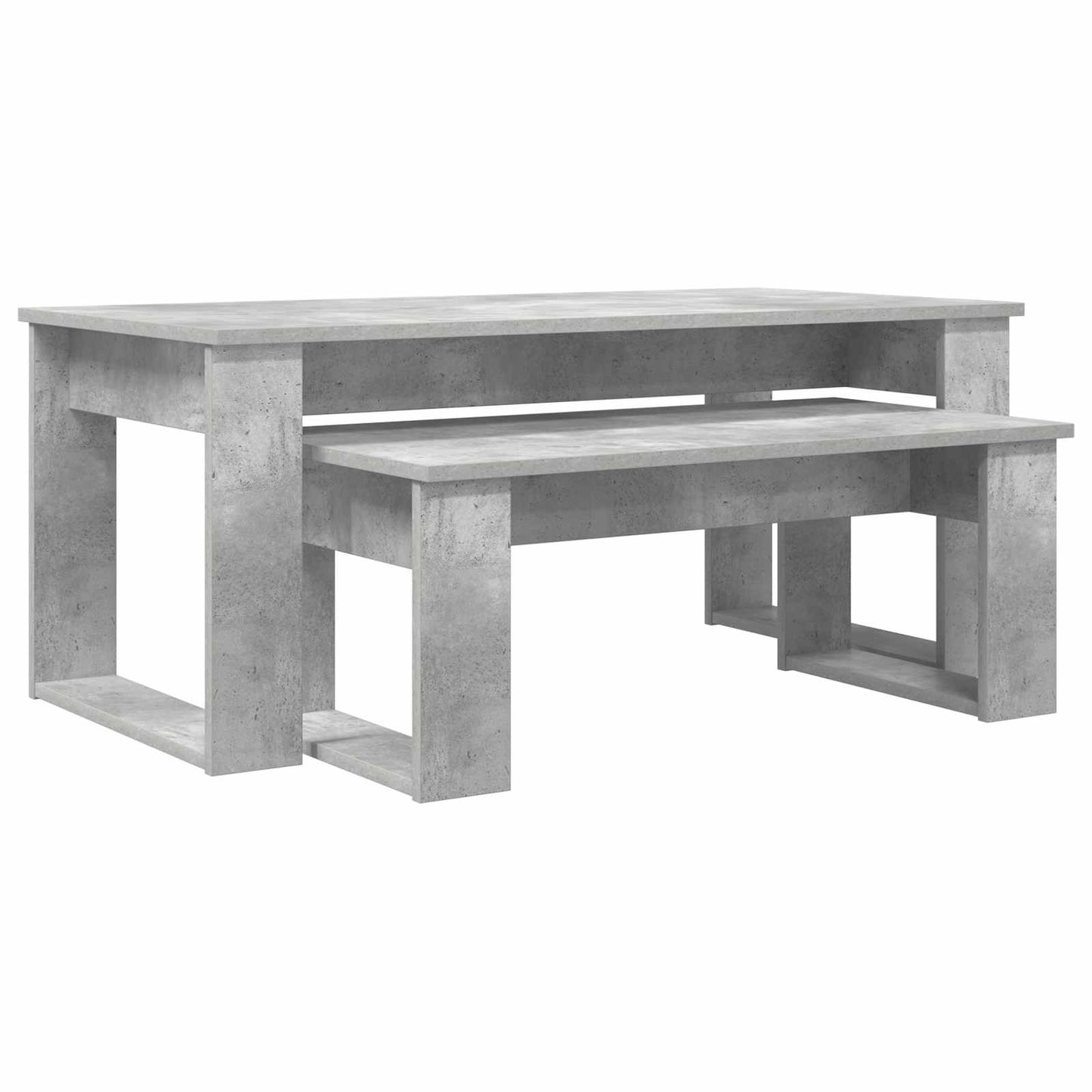 Kávasztal Szett 2 db Beton Szürke 100 x 50 x 42 cm Szerelt Fa