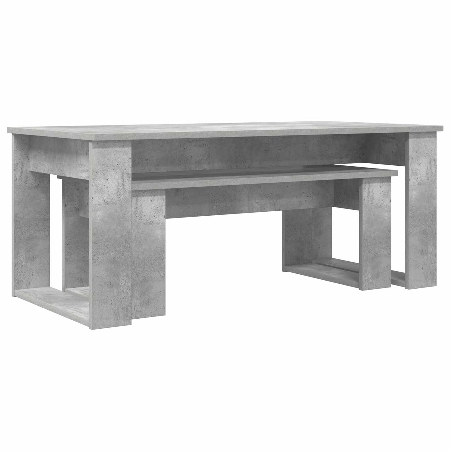 Kávasztal Szett 2 db Beton Szürke 100 x 50 x 42 cm Szerelt Fa