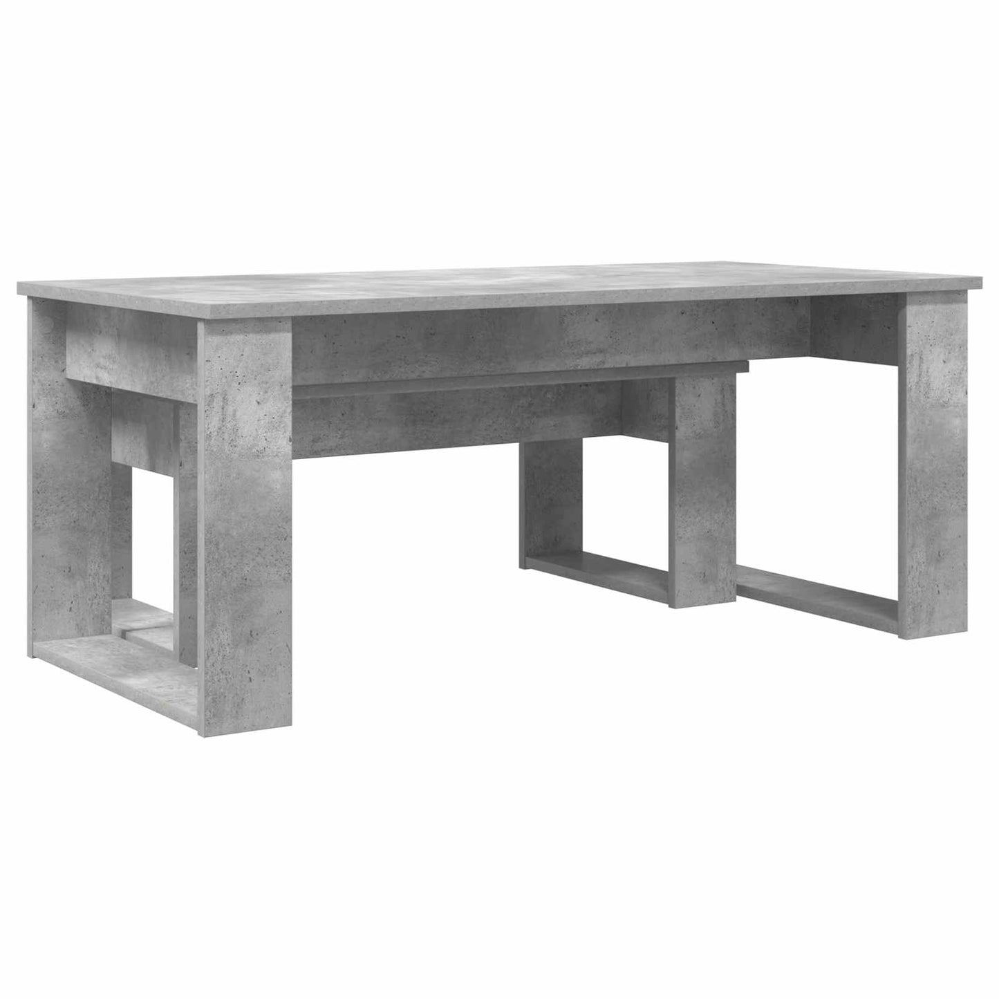Kávasztal Szett 2 db Beton Szürke 100 x 50 x 42 cm Szerelt Fa