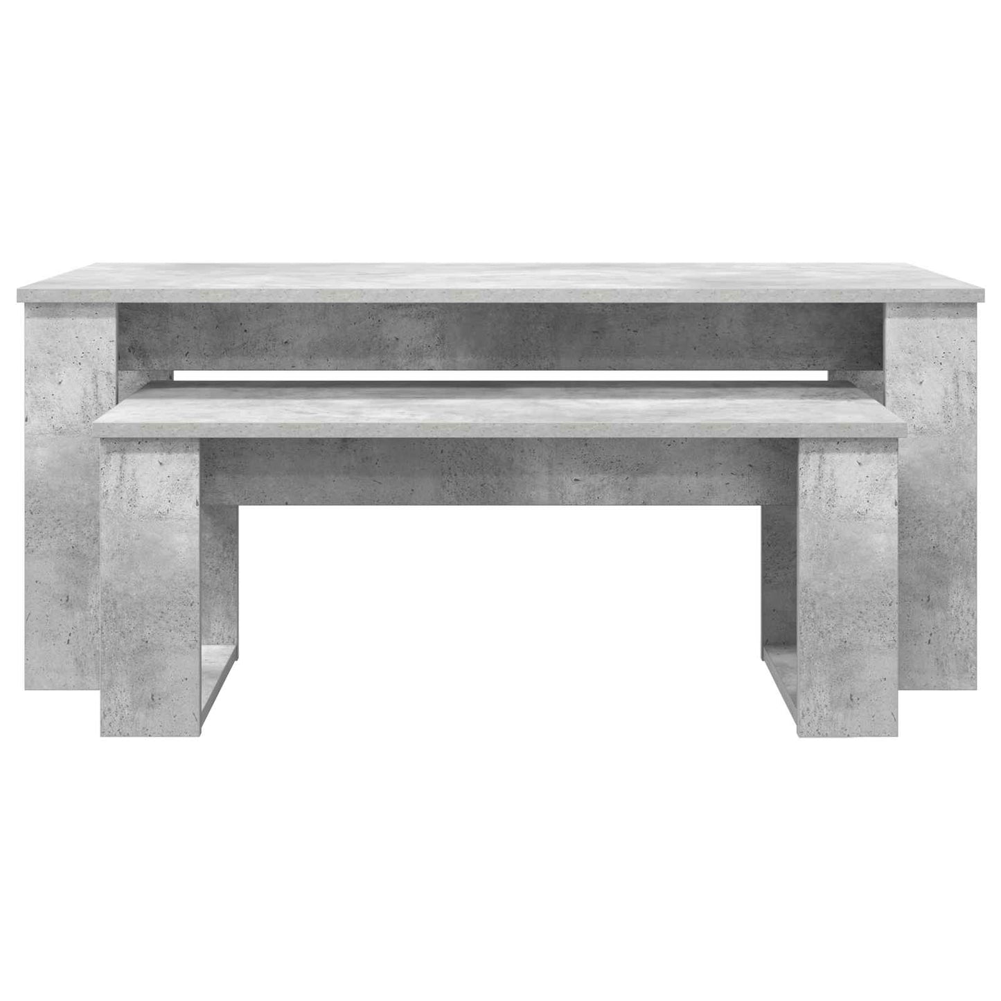 Kávasztal Szett 2 db Beton Szürke 100 x 50 x 42 cm Szerelt Fa