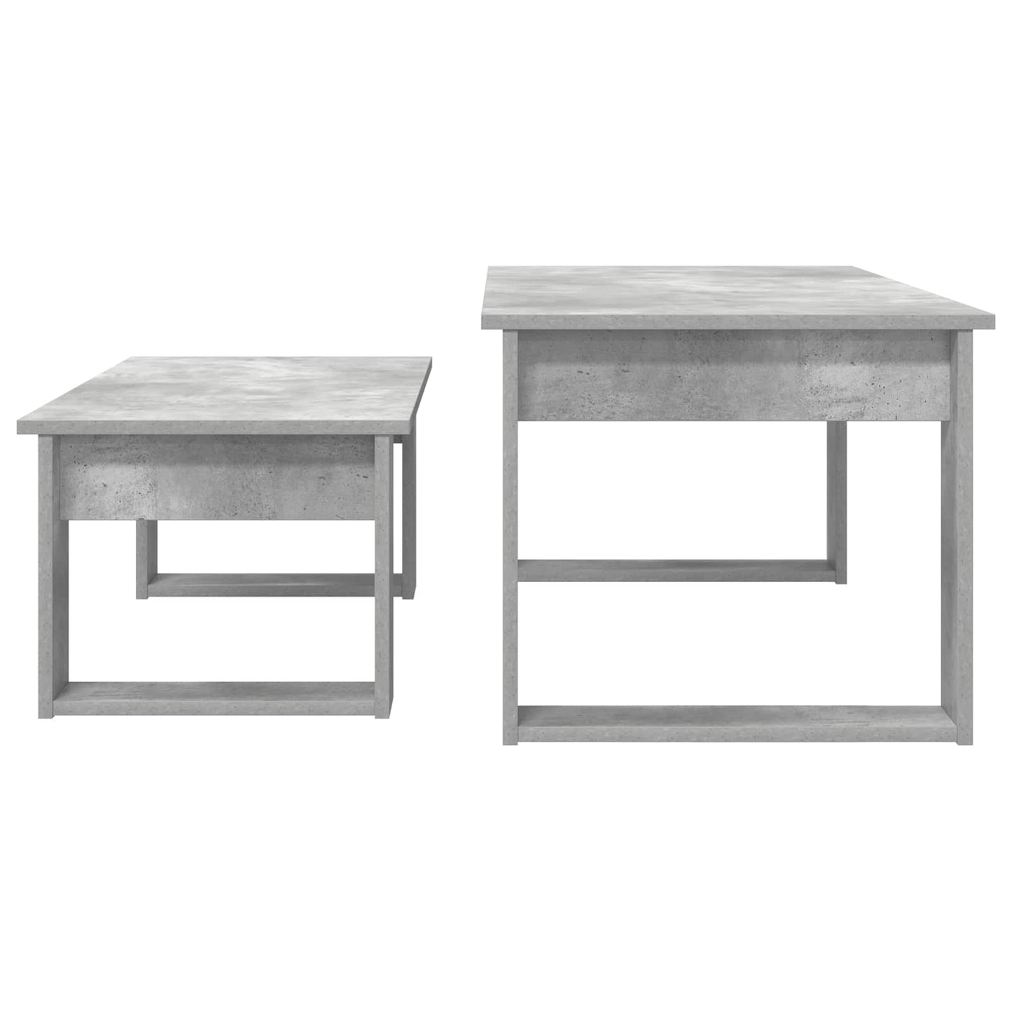 Kávasztal Szett 2 db Beton Szürke 100 x 50 x 42 cm Szerelt Fa