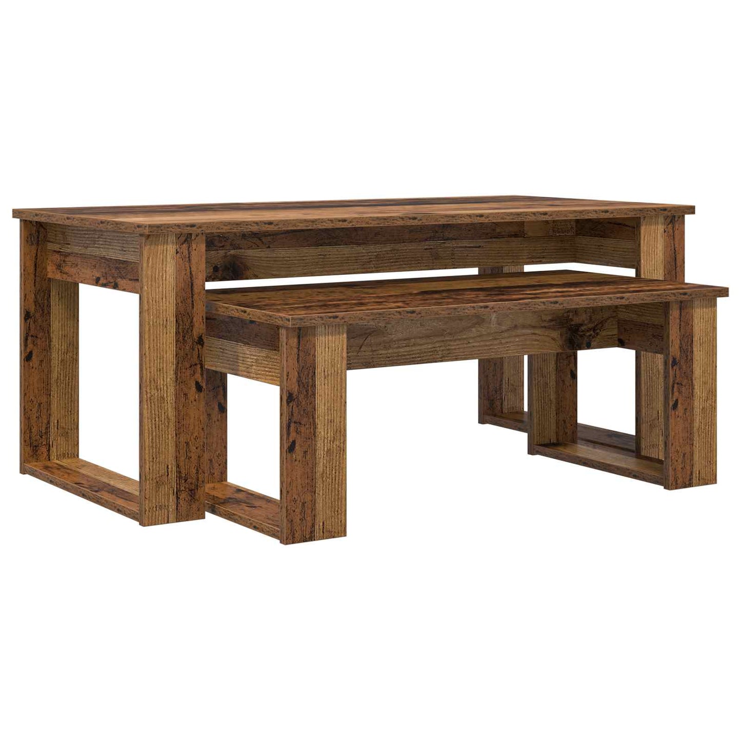 Kávasztal Szett 2 pcs Öreg fa 100 x 50 x 42 cm Szerelt Fa