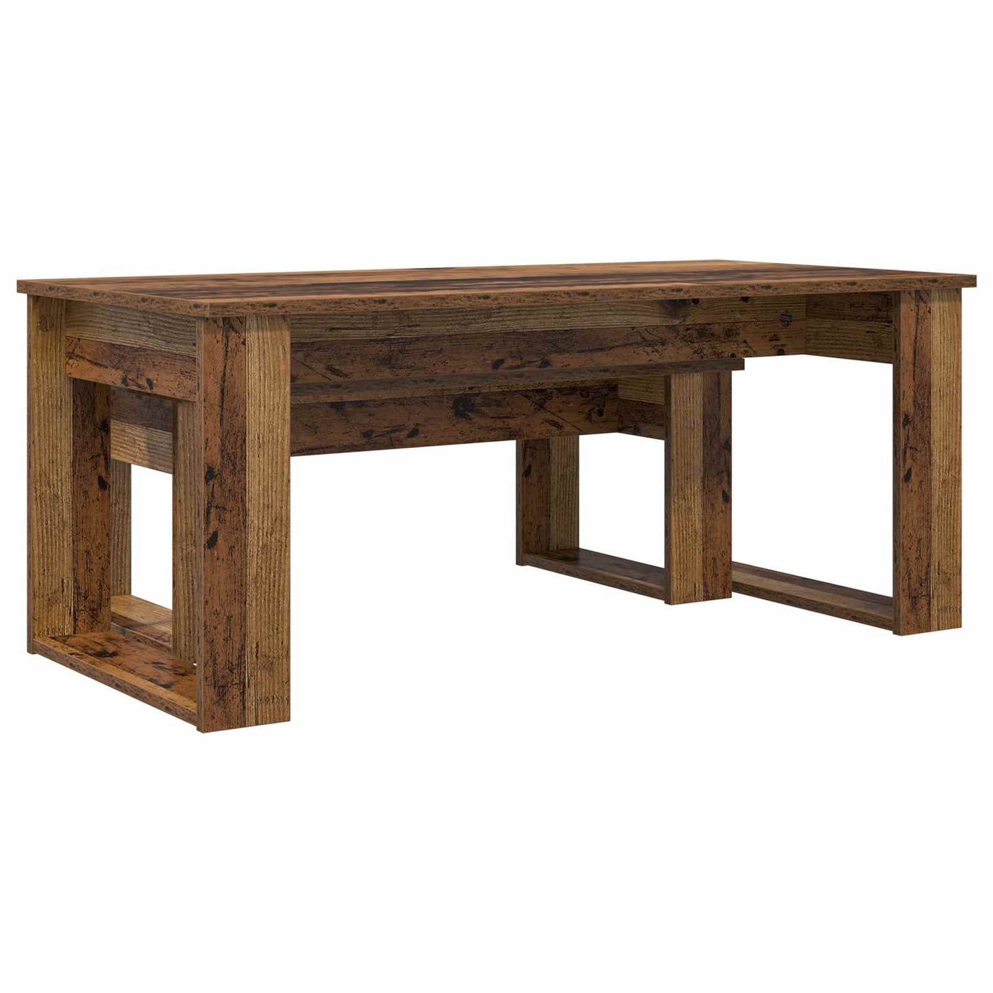 Kávasztal Szett 2 pcs Öreg fa 100 x 50 x 42 cm Szerelt Fa