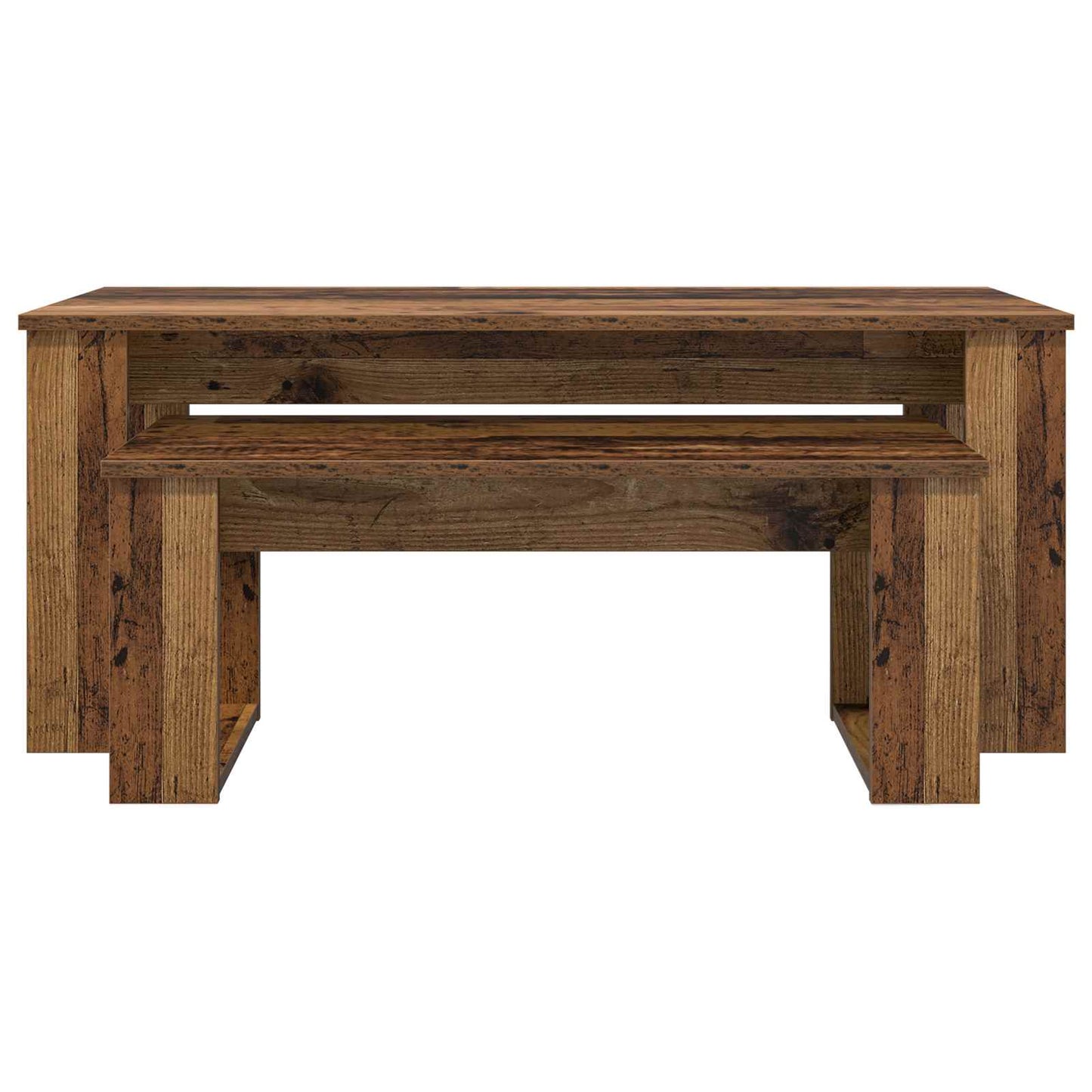 Kávasztal Szett 2 pcs Öreg fa 100 x 50 x 42 cm Szerelt Fa