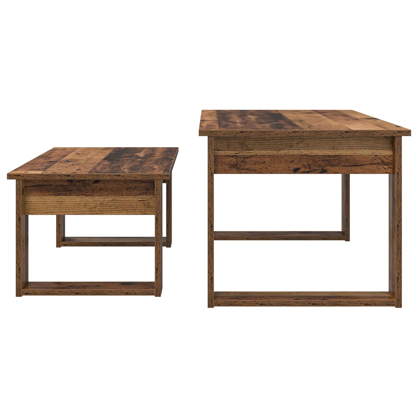 Kávasztal Szett 2 pcs Öreg fa 100 x 50 x 42 cm Szerelt Fa