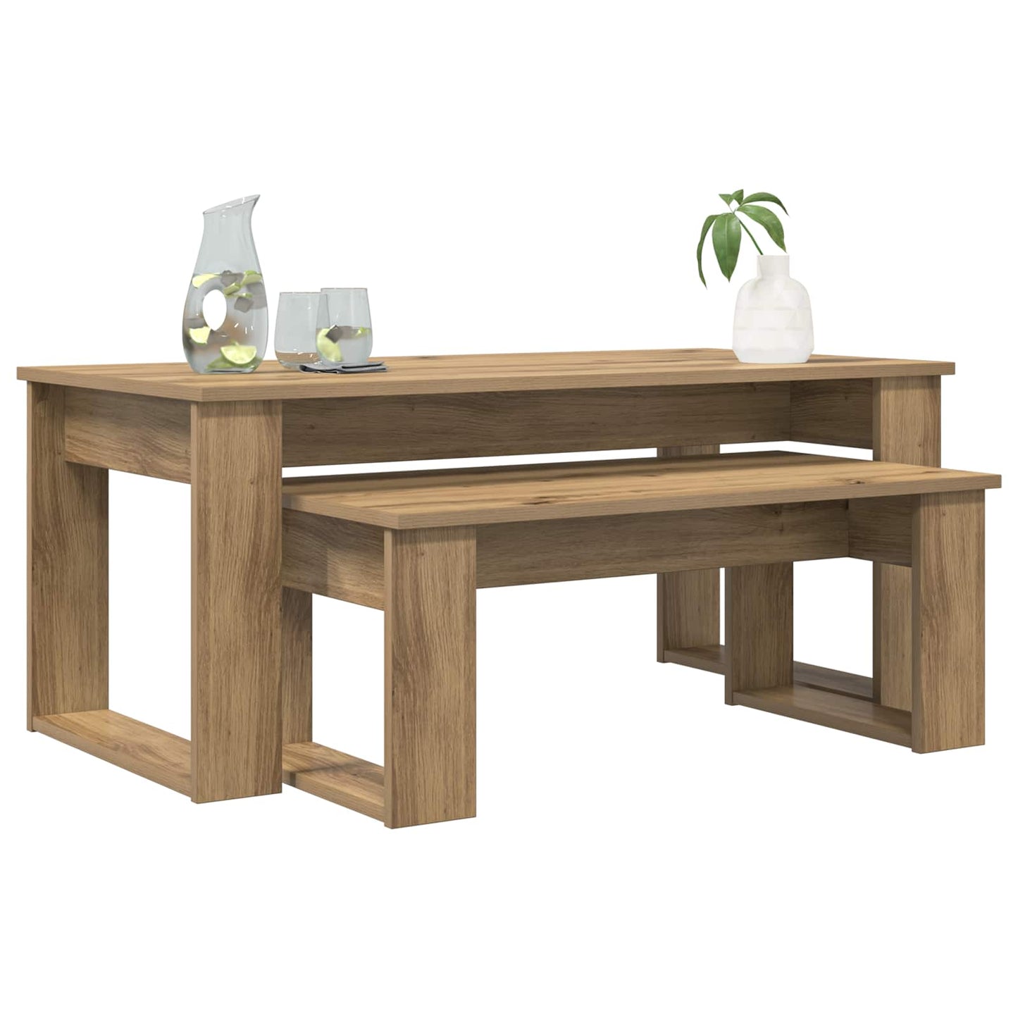 Kávasztal Szett 2 pcs Artisan tölgy 100 x 50 x 42 cm Szerelt Fa