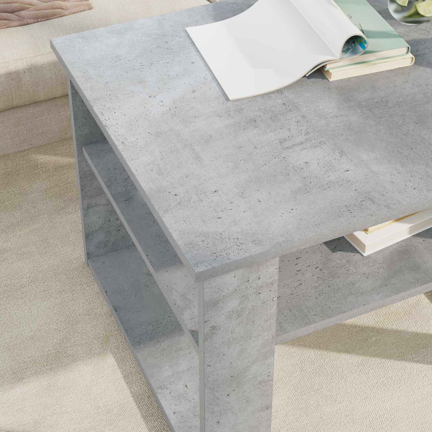 Dohányzóasztal Beton Szürke 64 x 54 x 44 cm Szerelt Fa