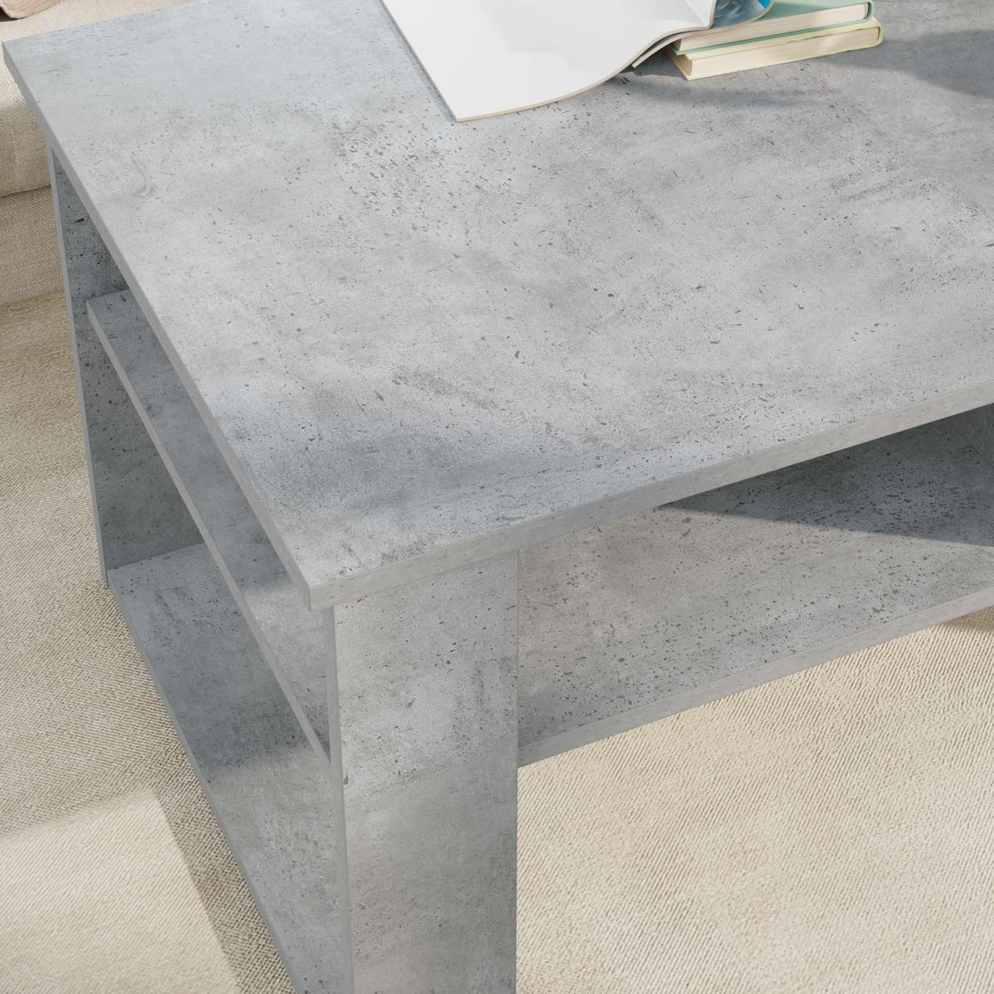 Dohányzóasztal Beton Szürke 96 x 54 x 44 cm Szerelt Fa