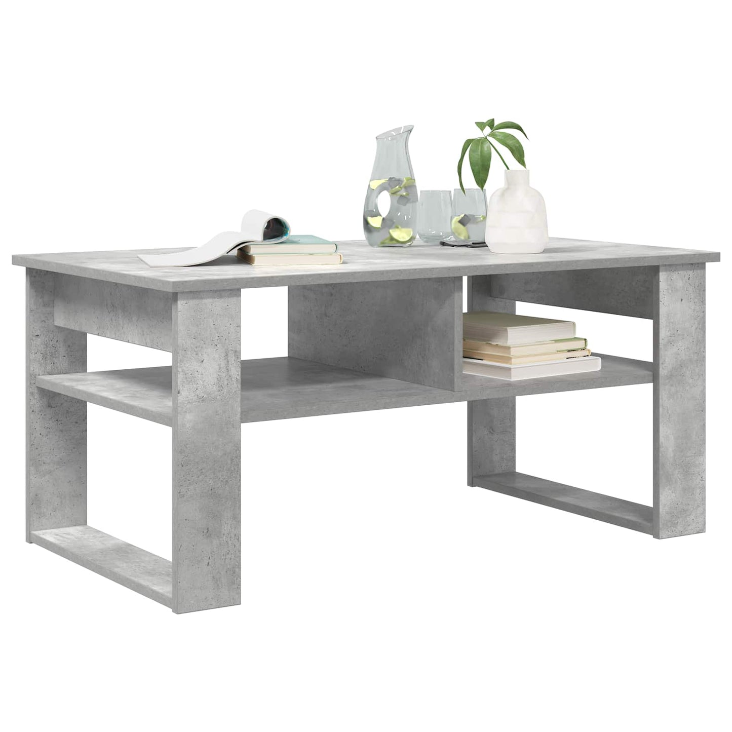 Dohányzóasztal Beton Szürke 96 x 54 x 44 cm Szerelt Fa