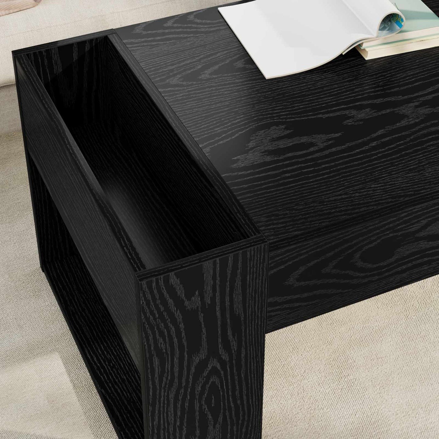 Dohányzóasztal Fekete tölgy 110 x 50 x 41 cm Szerelt Fa