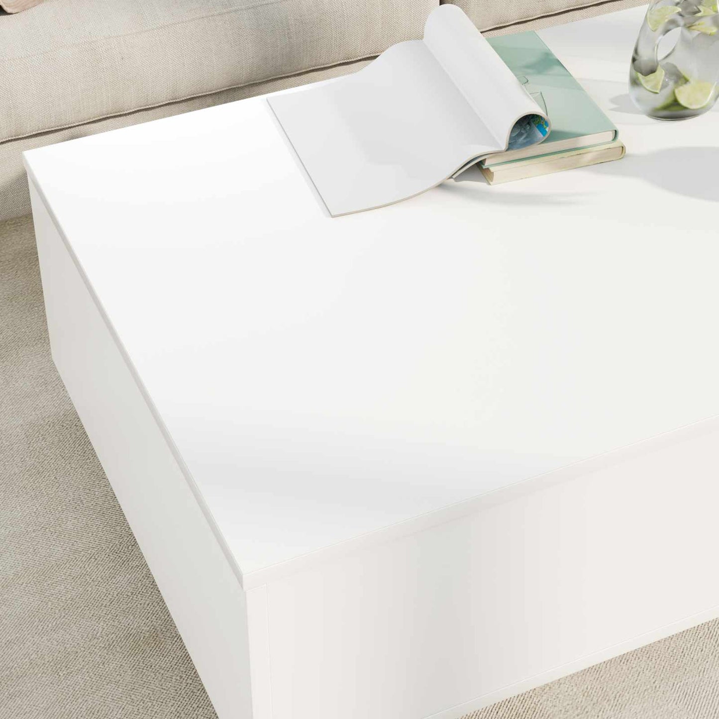 Dohányzóasztal Fehér 95 x 55 x 31 cm Szerelt Fa
