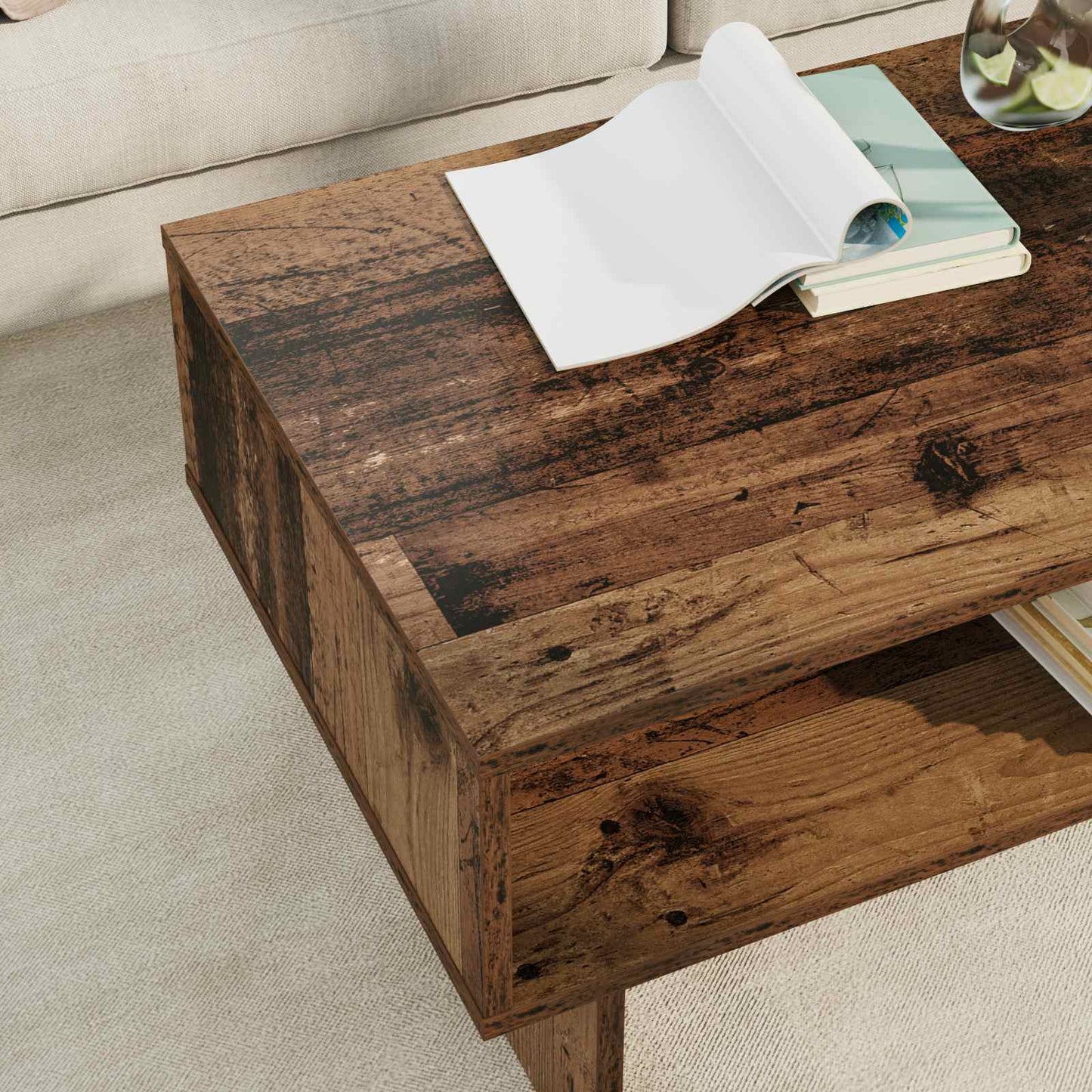Dohányzóasztal Öreg fa 80 x 46 x 35 cm Szerelt Fa