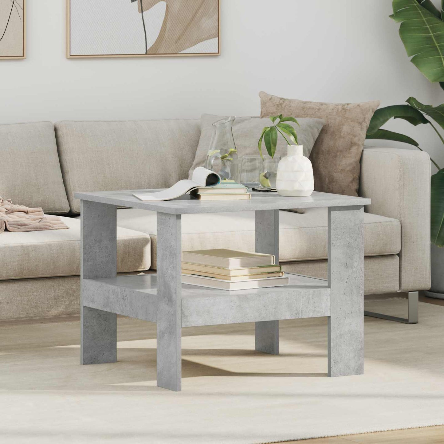 Dohányzóasztal Beton Szürke 57 x 55 x 45 cm Faanyag
