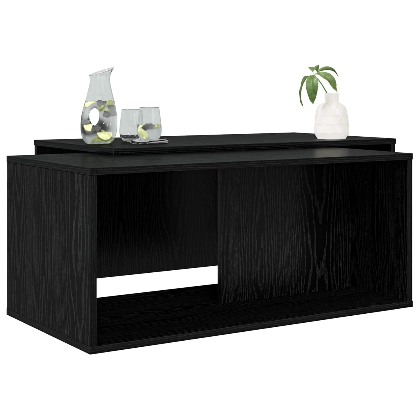 Kávasztal Szett 2 pcs Fekete tölgy 90 x 48 x 40 cm Szerelt Fa