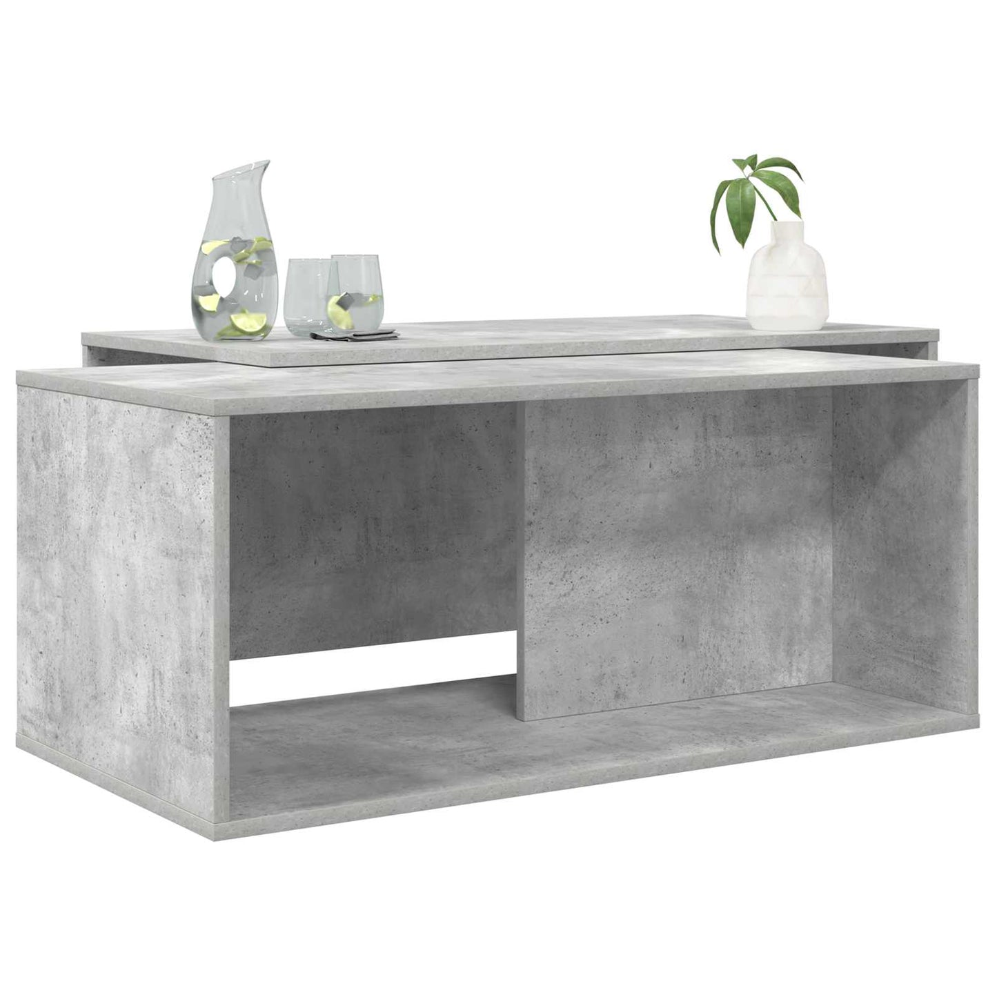 Kávasztal Szett 2 pcs Beton Szürke 90 x 48 x 40 cm Szerelt Fa