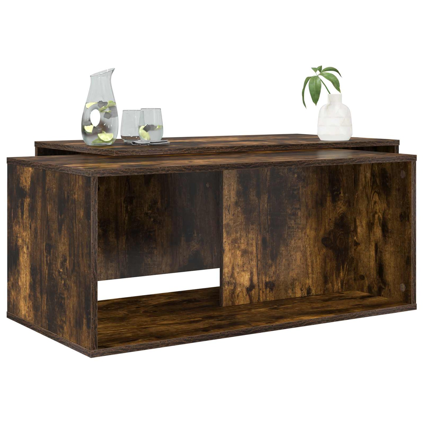 Kávasztal Szett 2 pcs Füstölt tölgy 90 x 48 x 40 cm Szerelt Fa