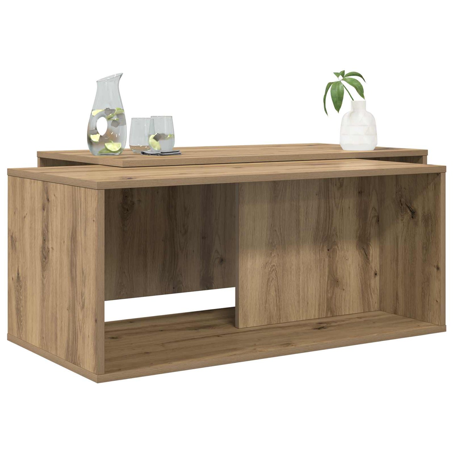 Kávasztal Szett 2 pcs Artisan tölgy 90 x 48 x 40 cm Szerelt Fa