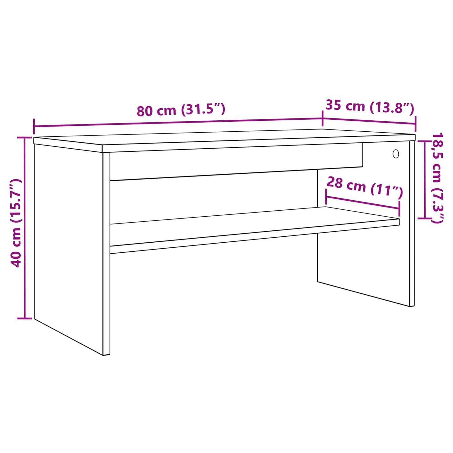 TV szekrény Öreg fa 80 x 35 x 40 cm Faanyag