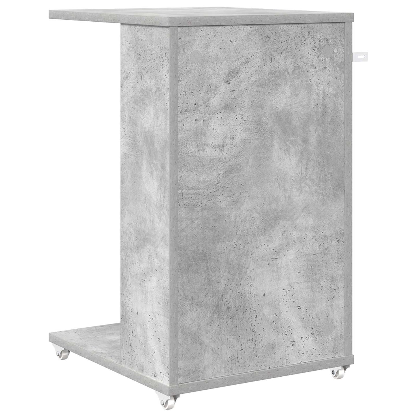 Oldal asztal kerékkel Beton Szürke 40 x 35 x 60 cm Szerelt Fa