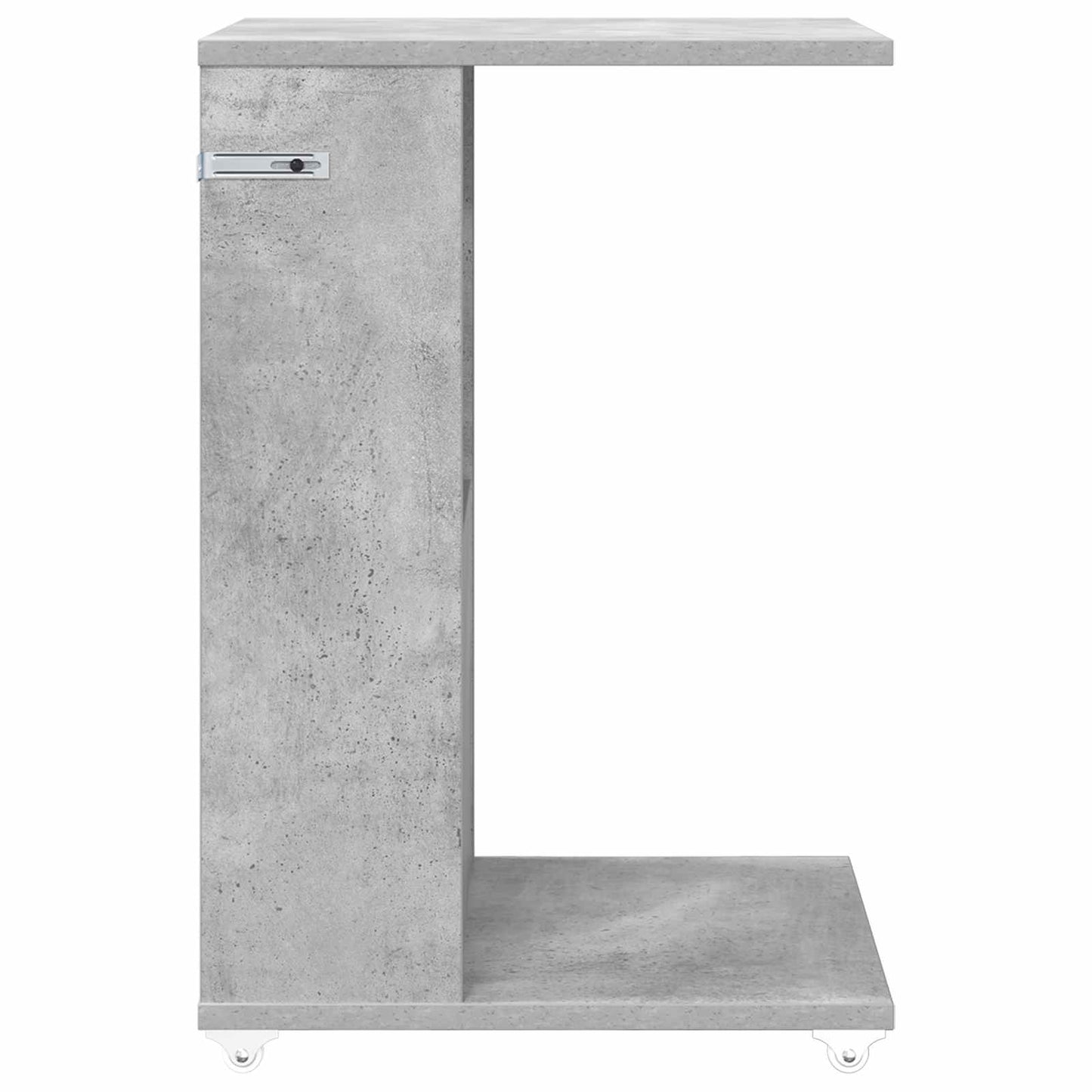 Oldal asztal kerékkel Beton Szürke 40 x 35 x 60 cm Szerelt Fa