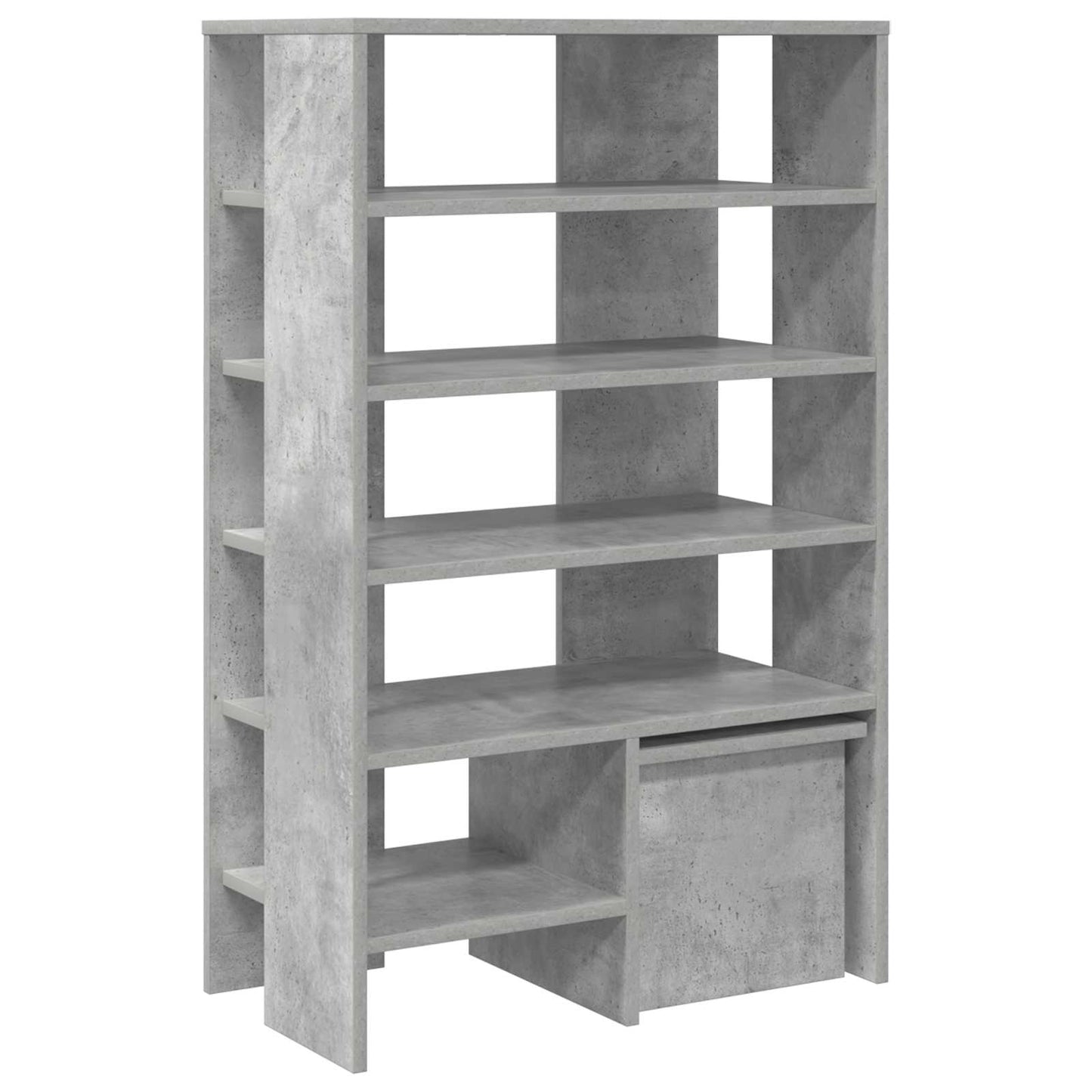 Cipőszekrény polcokkal tárolóval 2 pcs Beton Szürke Faanyag