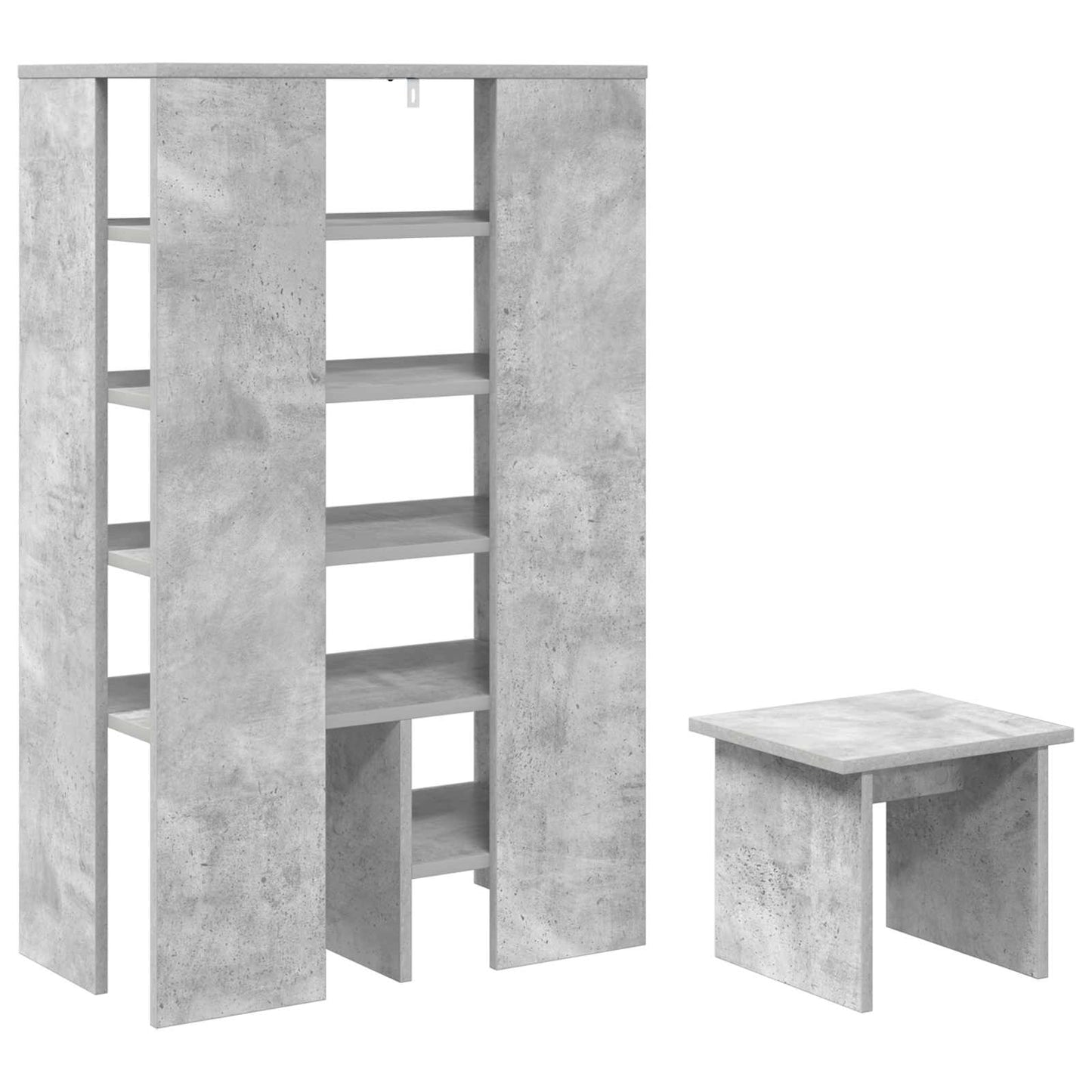 Cipőszekrény polcokkal tárolóval 2 pcs Beton Szürke Faanyag