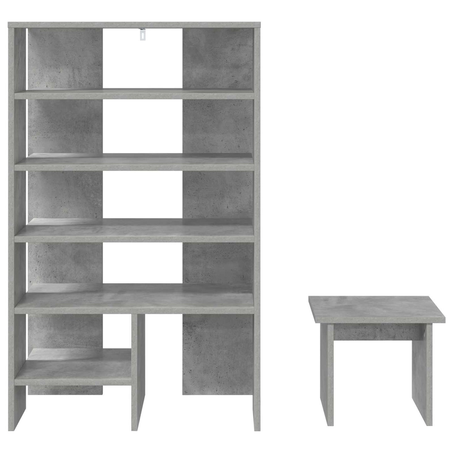 Cipőszekrény polcokkal tárolóval 2 pcs Beton Szürke Faanyag