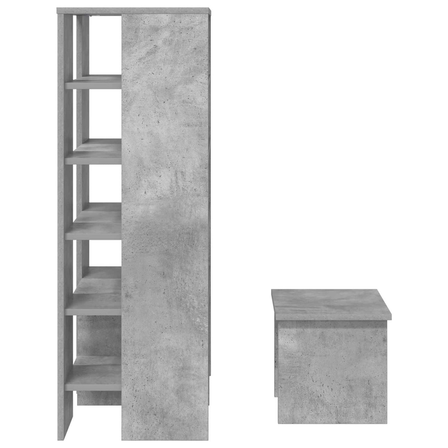 Cipőszekrény polcokkal tárolóval 2 pcs Beton Szürke Faanyag