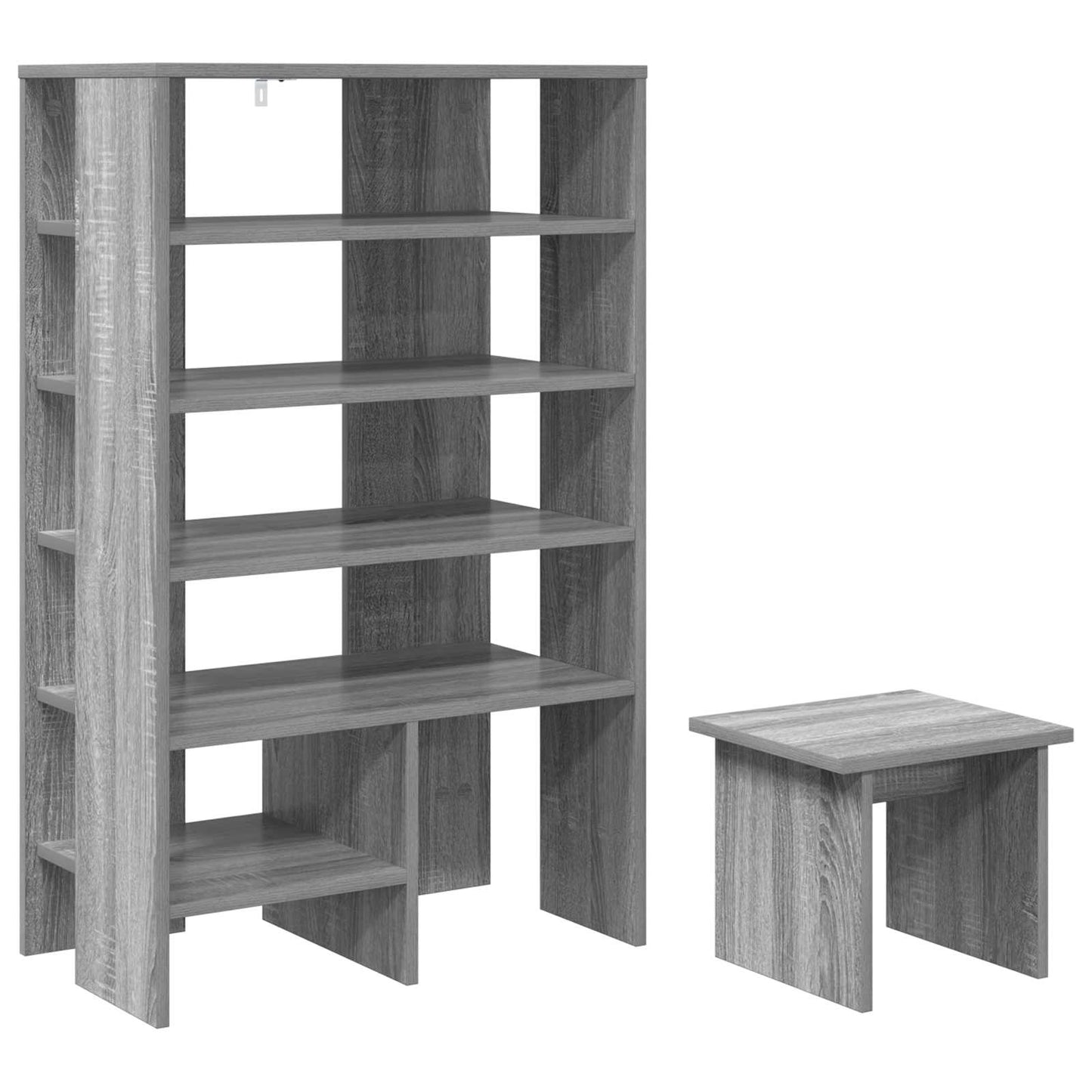Cipőszekrény 2 db 62 x 35 x 100 cm Szerelt Fa Szürke Sonoma