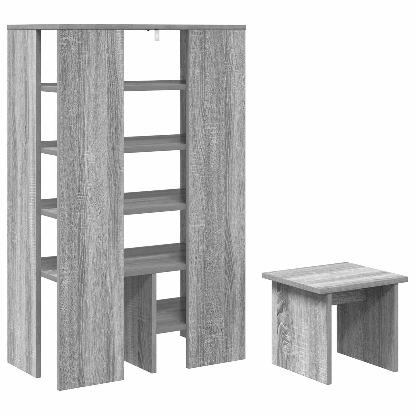 Cipőszekrény 2 db 62 x 35 x 100 cm Szerelt Fa Szürke Sonoma