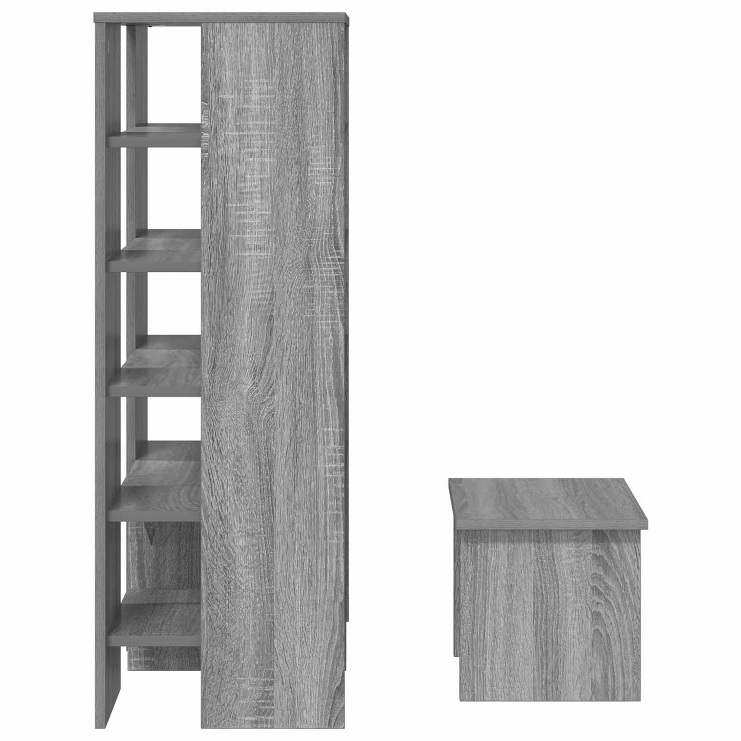 Cipőszekrény 2 db 62 x 35 x 100 cm Szerelt Fa Szürke Sonoma