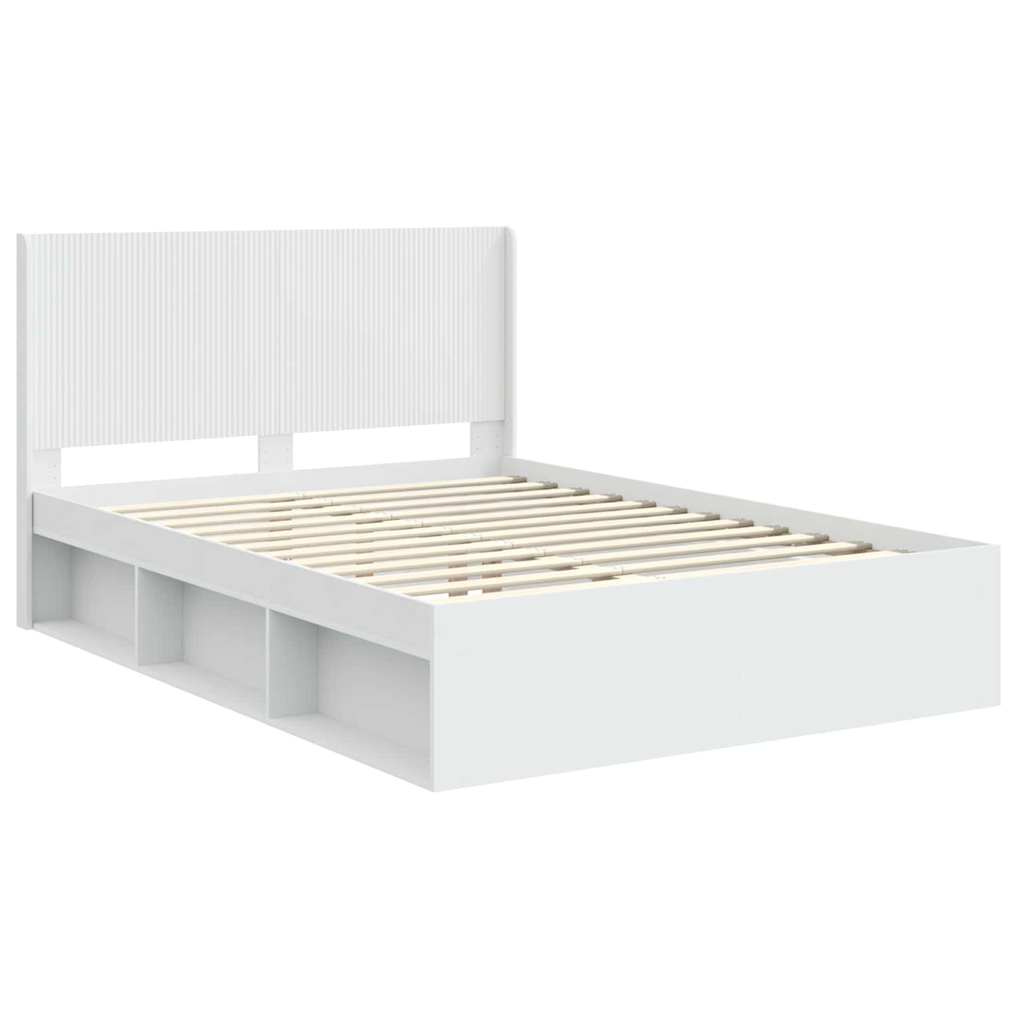 Ágykeret tárolóval és fejtámlával 3 pcs Szerelt Fa
