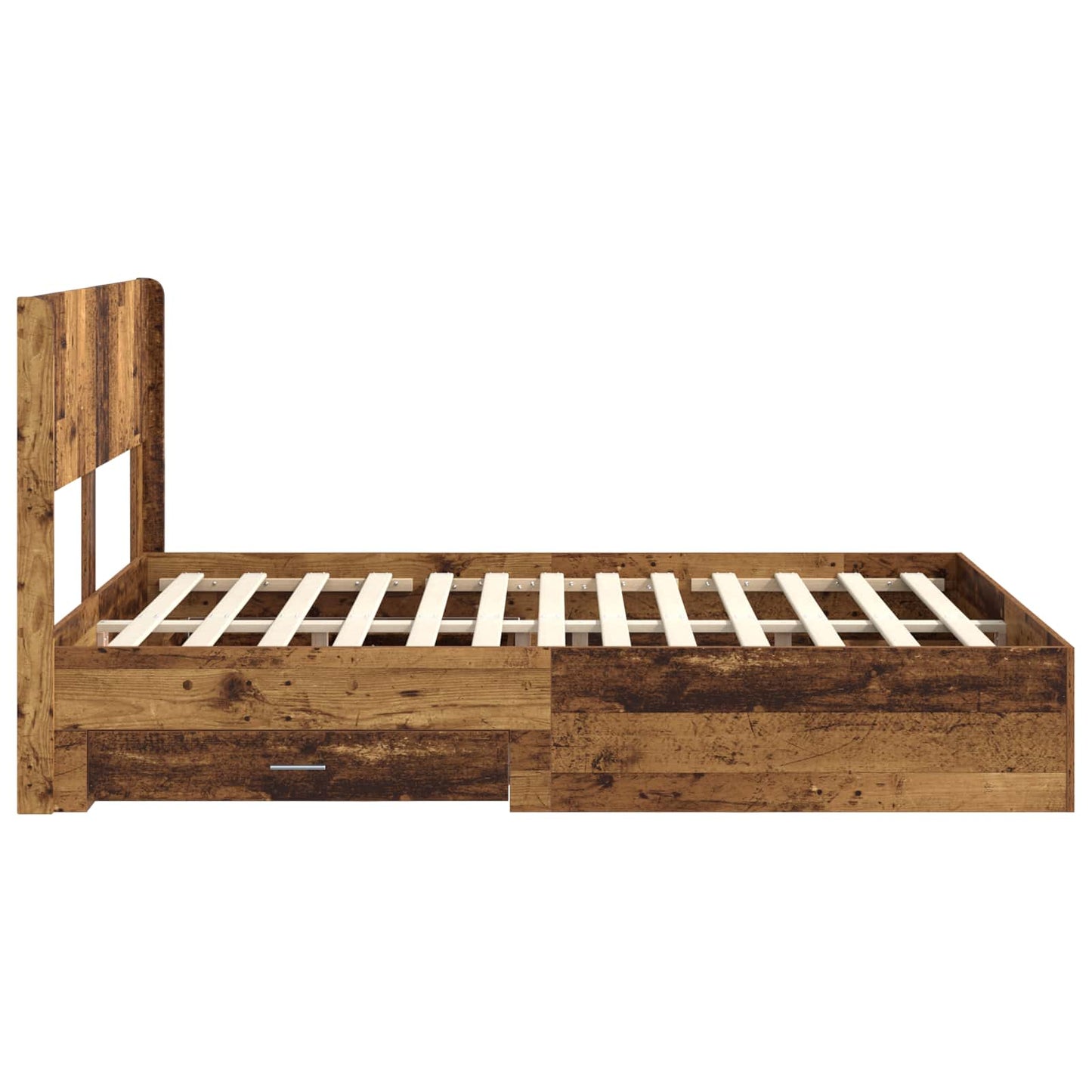 Ágykeret tárolóval és fejtámlával Antik Fa 120 x 190 cm