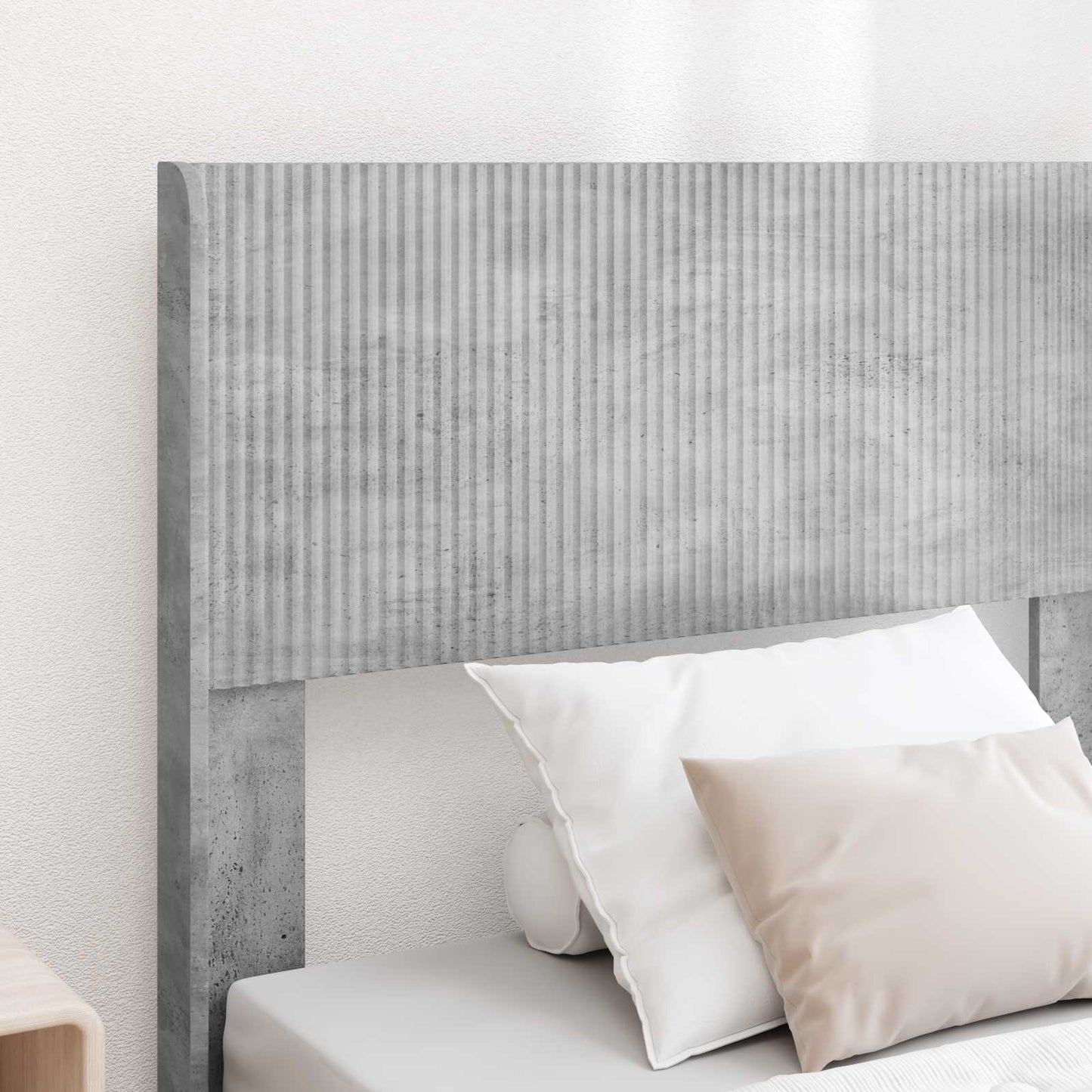 Ágykeret tárolóval és fejtámlával Betonszürke 75 x 190 cm