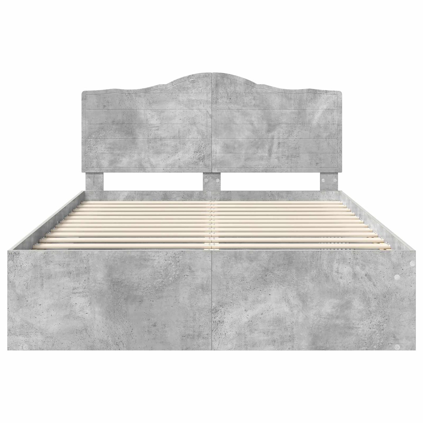 Ágykeret fejtámlával Beton 140 x 190 cm Tömör fenyőfa